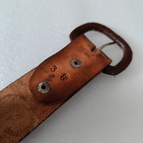 ❤️HP❤️🐎Vintage Brown Leather Belt Cintos Imperial Belt Mexican Horses Design - Picture 7 of 11